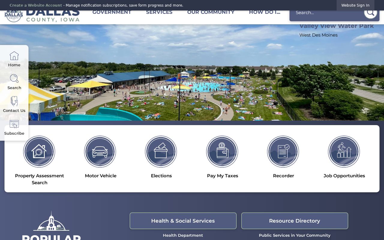Dallas County government website for routing Waukee public record questions