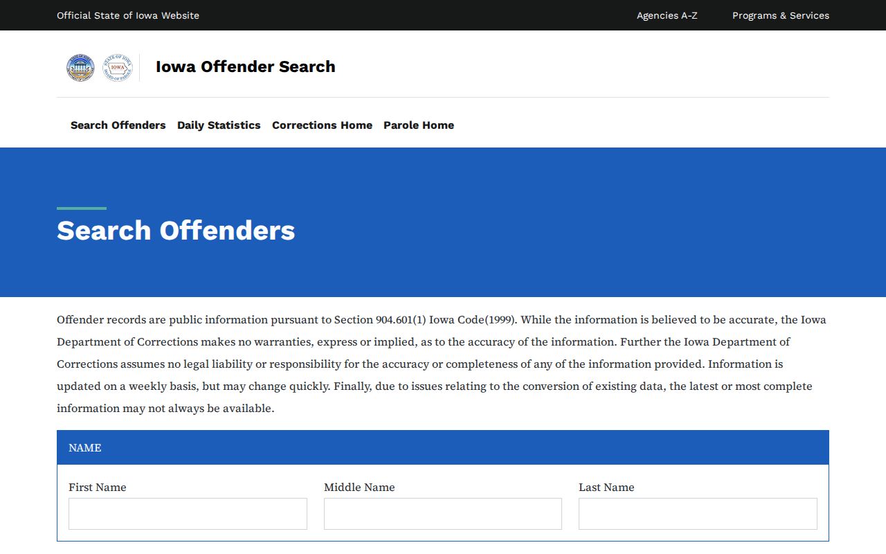 Iowa Department of Corrections offender search for careful public record checks