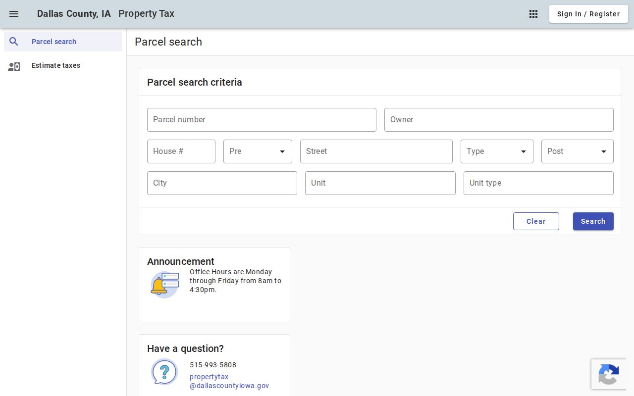 Dallas County property tax address search for Waukee parcels
